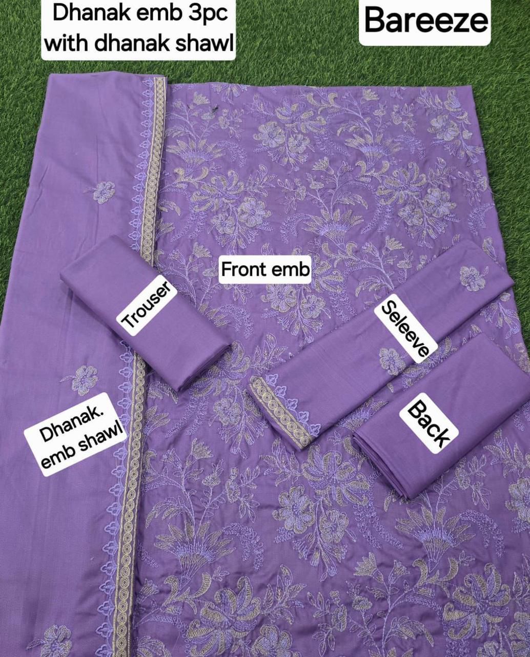 DHANAK EMB 3pc WITH DHANAK EMB DUPPATA