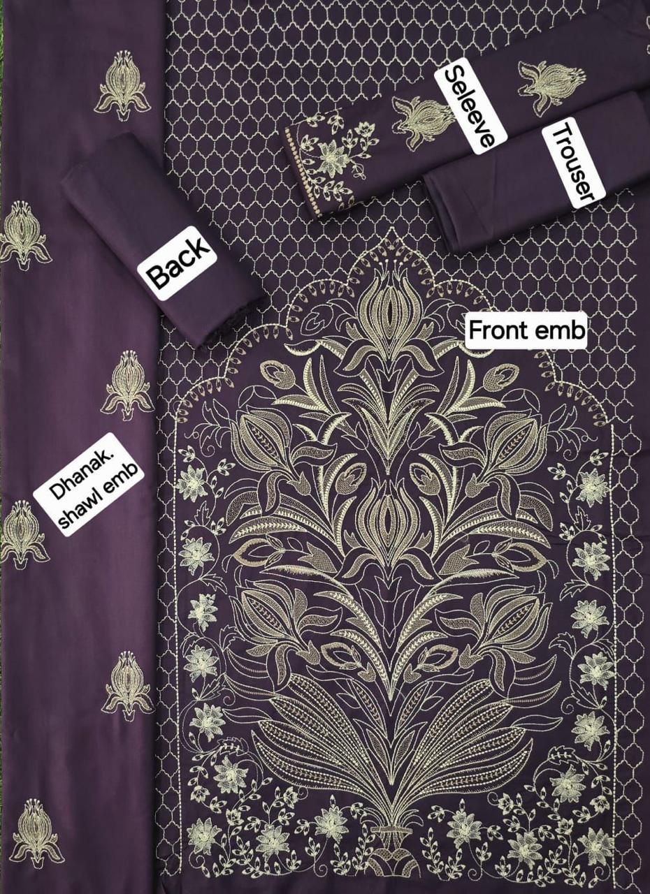 DHANAK EMB 3pc WITH DHANAK EMB DUPPATA