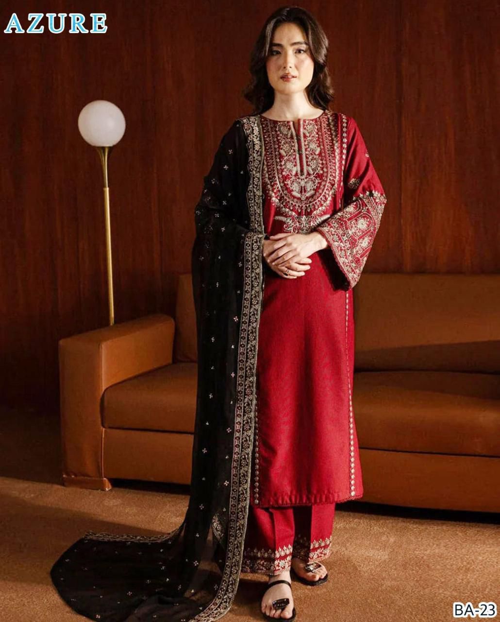 New Desinge DHANAK EMB 3pc haniyh amir