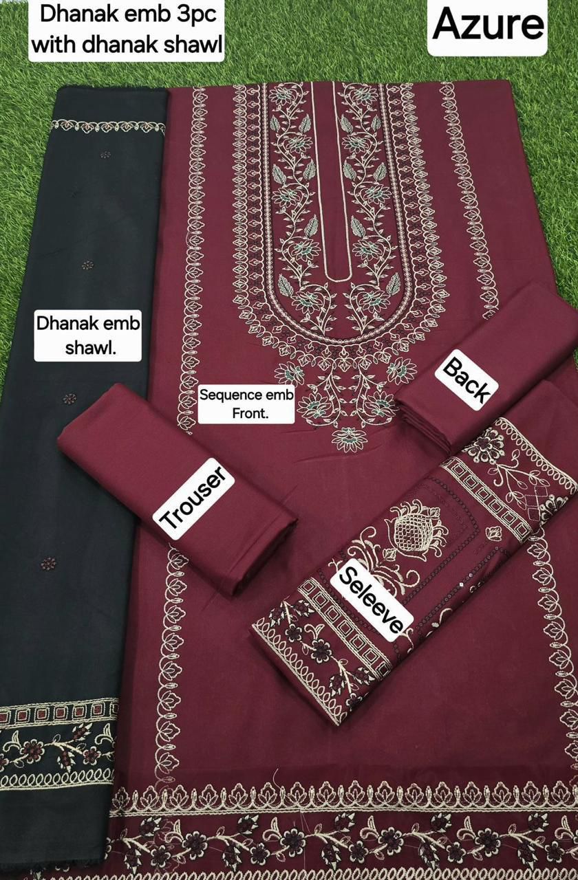 New Desinge DHANAK EMB 3pc haniyh amir