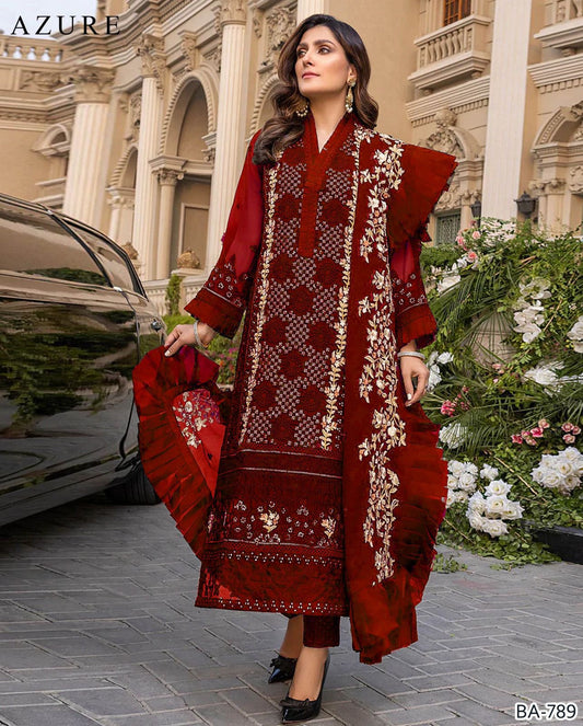 WINTER COLLECTION  3PC WITH BAMBER  EMB DUPPATA