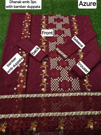 WINTER COLLECTION  3PC WITH BAMBER  EMB DUPPATA