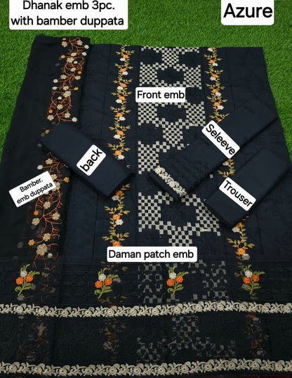WINTER COLLECTION  3PC WITH BAMBER  EMB DUPPATA