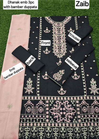 WINTER COLLECTION  3PC WITH BAMBER  EMB DUPPATA