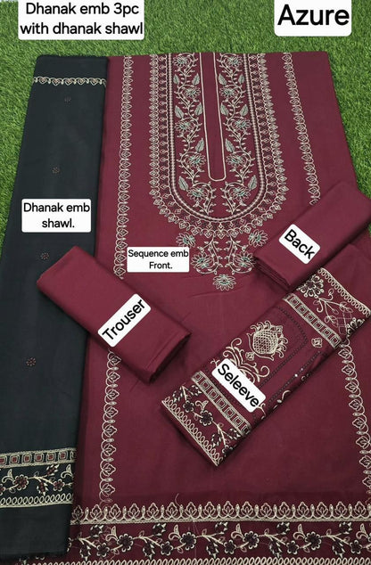New Desinge DHANAK EMB 3pc haniyh amir